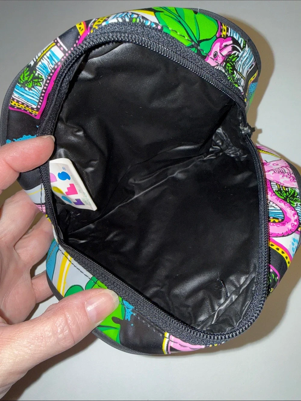 Vintage Caboodles Neon Flamingo Pouch 6x7 Nylon Tropical 80s 90s RN87429